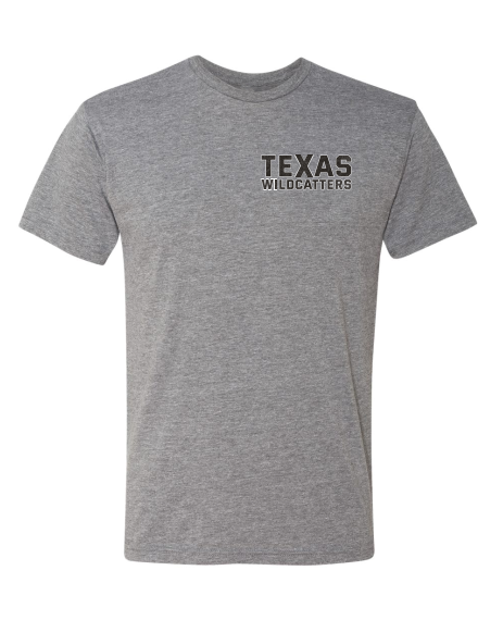 Texas Wildcatters Men's Left Chest Tee (lettering)